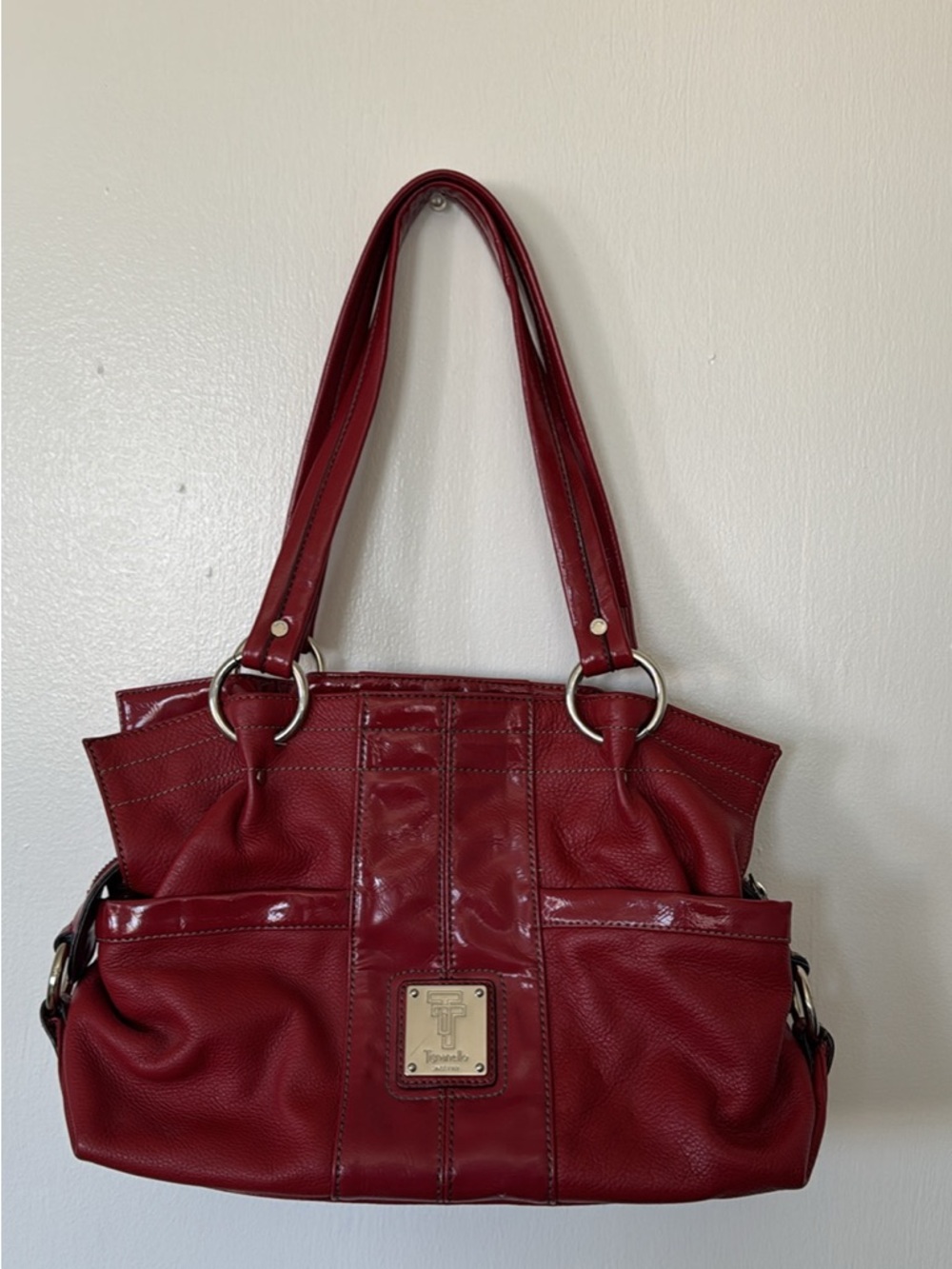 Y2K Red Leather Shoulder Bag